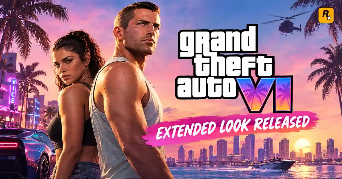 Grand Theft Auto VI Extended Look Released featuring Jason and Lucia in Vice City.