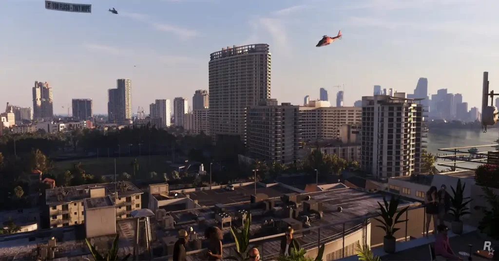 Leonida and Vice City landscape in Grand Theft Auto VI Gameplay.