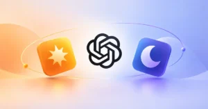 GPT-6 Sol and Luna represented by sun and moon icons beside the OpenAI logo inside an orbit.